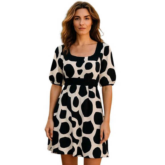 Maurices XS Black White Women's Short Sleeve Maxi  Dress Size 0 2 Extra Small - Picture 1 of 5